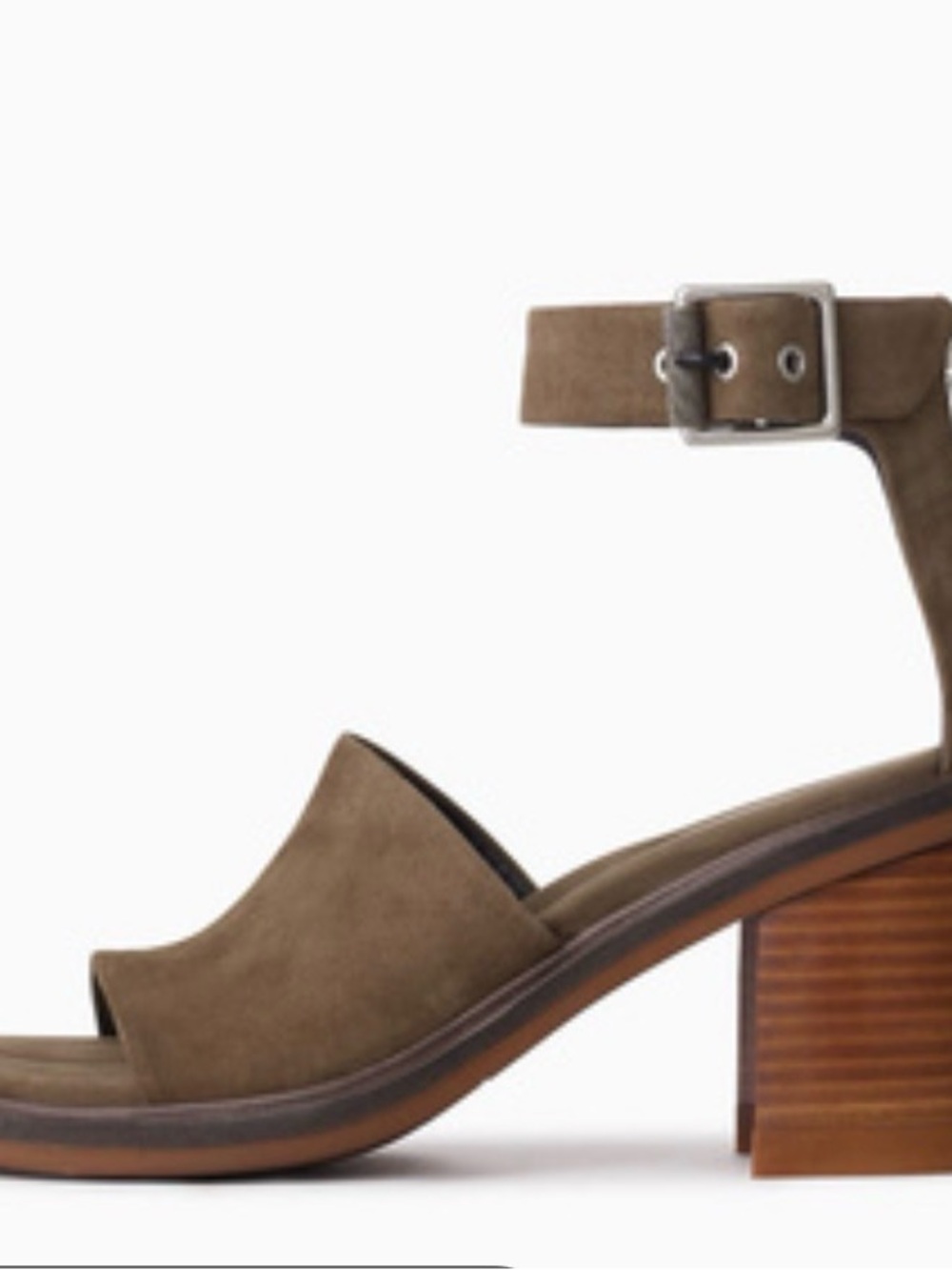 rag & bone Olive Suede Block-Heel Ankle-Strap Sandal